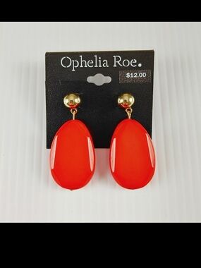 Red Teardrop Drop Earrings